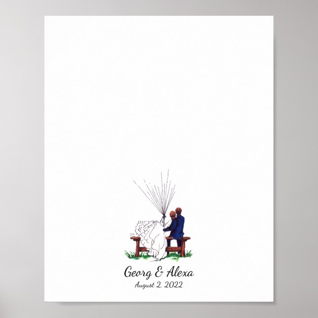 Outdoor Love Wedding Couple Fingerprint Guest Book (Front)