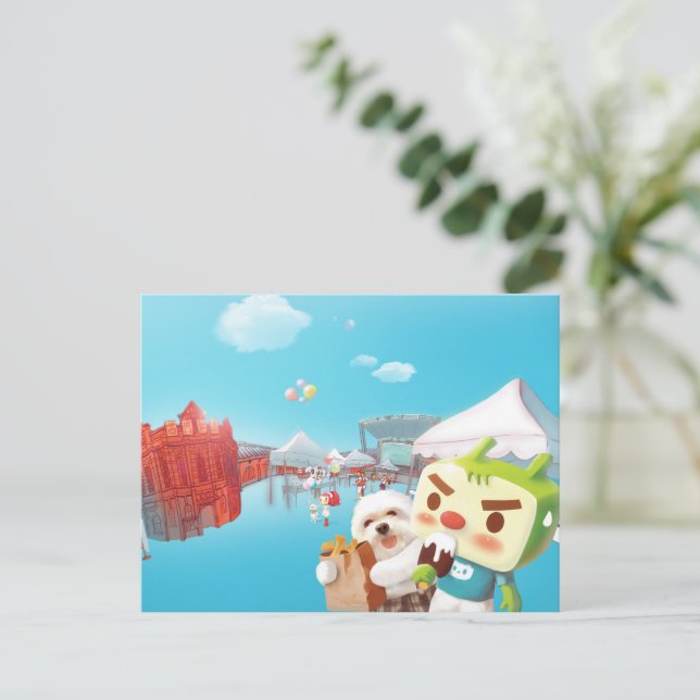 Outdoor Market Fun Announcement Postcard (Standing Front)