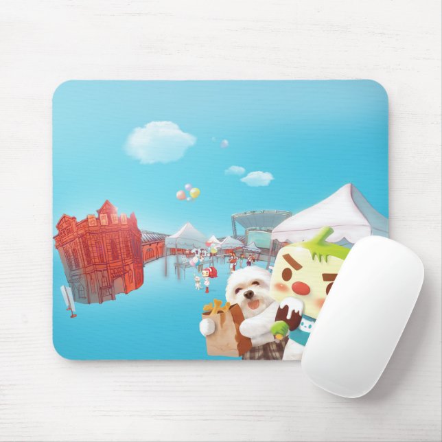 Outdoor Market Fun Mouse Mat (With Mouse)