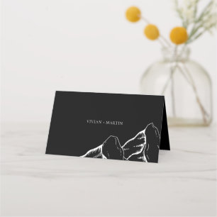 Outdoor Mountain Pine Tree Wedding Blank Place Card