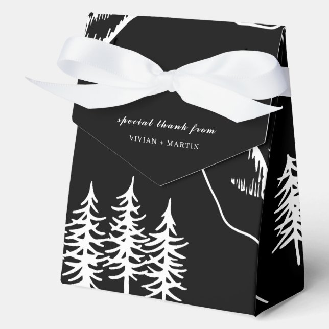 Outdoor Mountain Pine Tree Wedding Favour Box (Front)