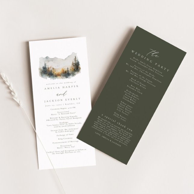 Outdoor Mountain Wedding Order of Events Program (Creator Uploaded)