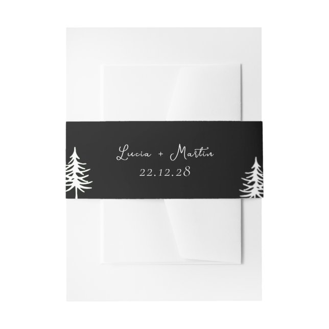 Outdoor Mountains Pine Tree Invitation Belly Band (Front Example)