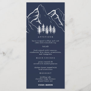 Outdoor Mountains Pine Tree Wedding Menu