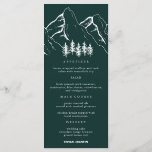 Outdoor Mountains Pine Tree Wedding Menu