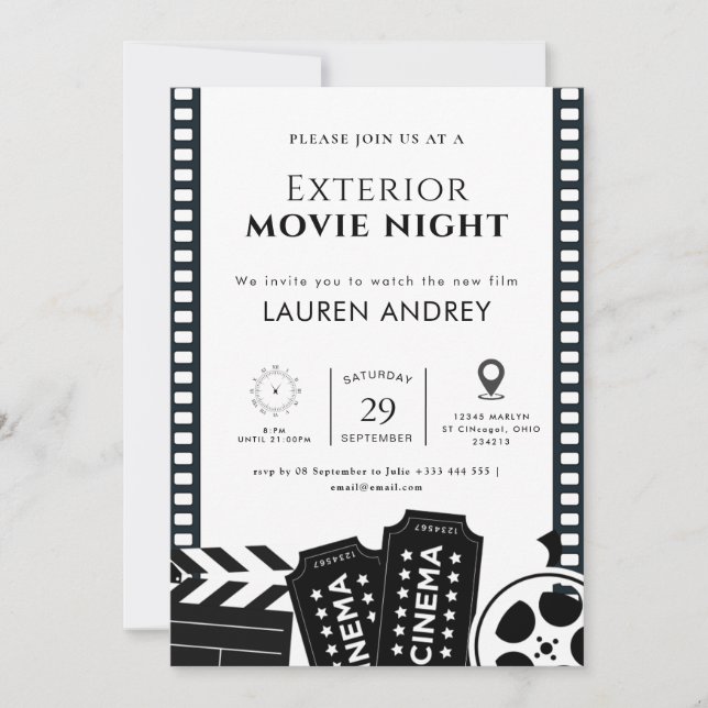 Outdoor Movie Night Invitation (Front)