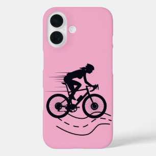 Outdoor MTB Rider Silhouette Design iPhone 16 Case