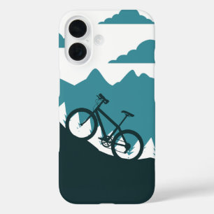 Outdoor MTB Rider Silhouette Design iPhone 16 Case