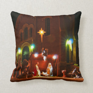 Outdoor nativity scene cushion