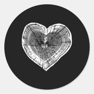 Outdoor Nature Lover Tree Ring Heart Earth Day  Classic Round Sticker