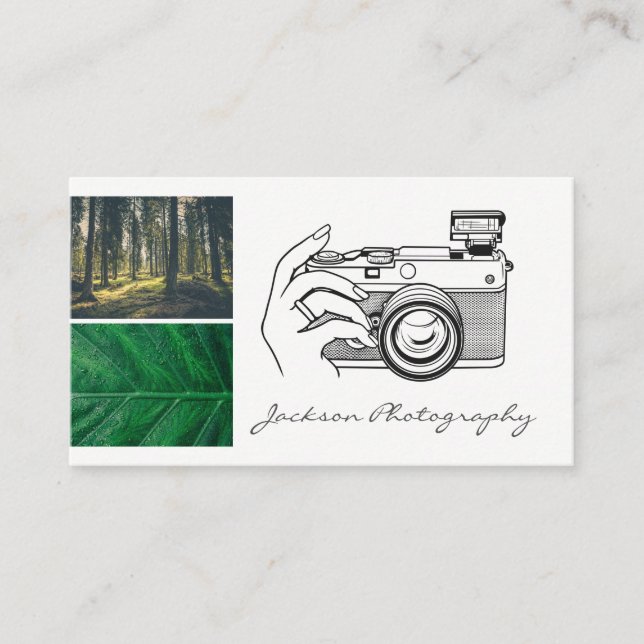 Outdoor Nature Photography | Camera Illustration Business Card (Front)
