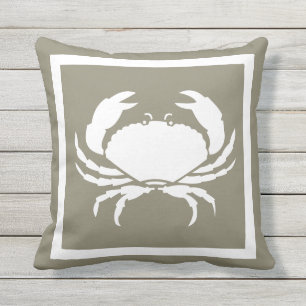 Outdoor Nautical CRAB white navy grey Outdoor Cushion