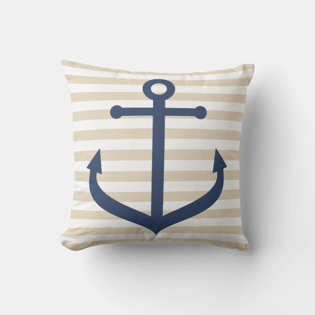 Outdoor Nautical Themed Pillows - with Stripes (Front)