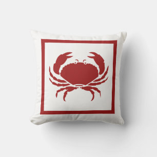 outdoor or indoor CRAB red pillow