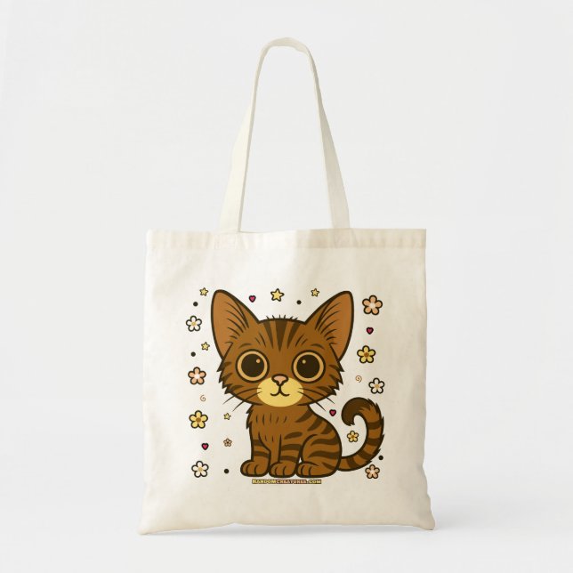 Outdoor Otis Floral Cat Tote Bag (Front)