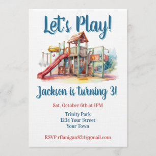 Outdoor Park Playground Kids Birthday Invitation