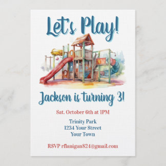 Outdoor Park Playground Kids Birthday Invitation