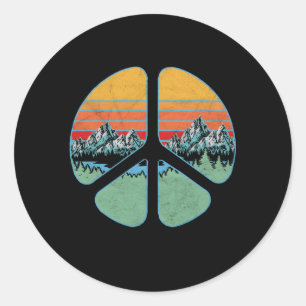 Outdoor Peace Sign Symbol Nature Classic Round Sticker