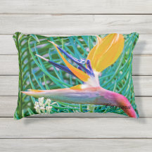 Outdoor Pillow, Bird of Paradise design