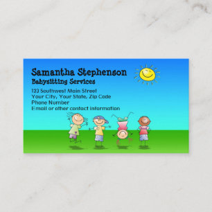 Outdoor Play Babysitting Business Card