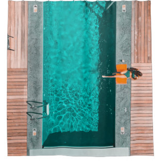 Outdoor pool shower curtain