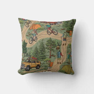 Outdoor recreation vintage seamless pattern with h cushion