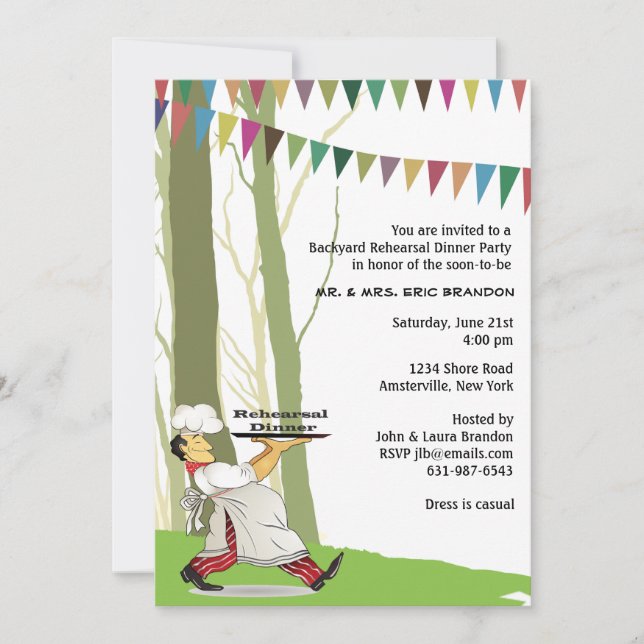 Outdoor Rehearsal Dinner Party Invitation (Front)