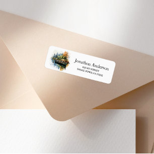 Outdoor River Canoe Address Label