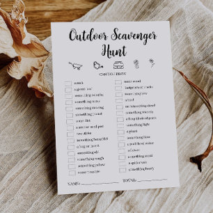 Outdoor Scavenger Hunt for Kids Printable, Invitation