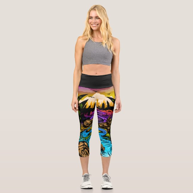 Outdoor Scene Capri Leggings (Front)