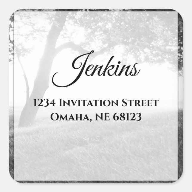 Outdoor Shade Black & White Return Address Labels (Front)