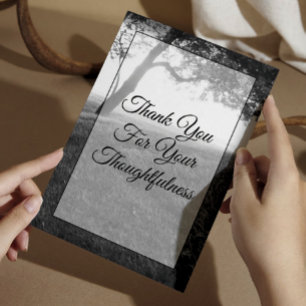 Outdoor Shade Black & White Wedding Thank You Card