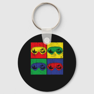 Outdoor Snowboarding Pop Art Sport Snowboarder Sno Key Ring