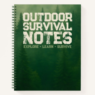 Outdoor Survival Notes – Forest Background Notebook