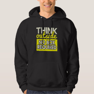 Outdoor Think Outside No Box Hiking Enthusiasts Hoodie