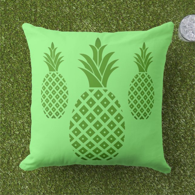 Outdoor Throw Pillow-Pineapples Cushion (Grass)