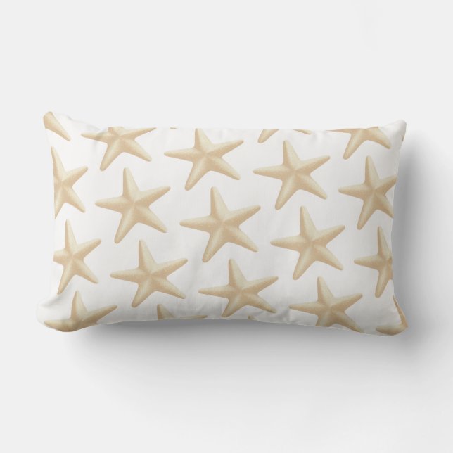 Outdoor Throw Pillow-Starfish Lumbar Cushion (Front)