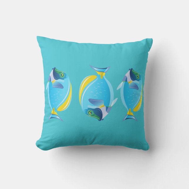 Outdoor Throw Pillow-Tropical Fish Outdoor Cushion (Front)