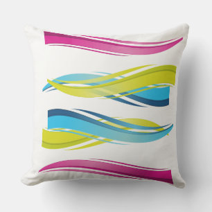 Outdoor Throw Pillow-Waves of Colour Cushion