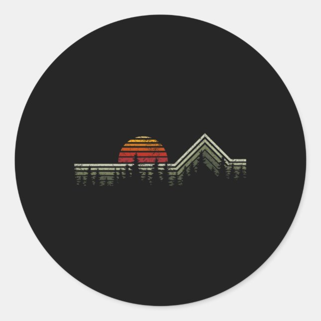 Outdoor Travel Nature Designs Uni-adults Retro Nat Classic Round Sticker (Front)