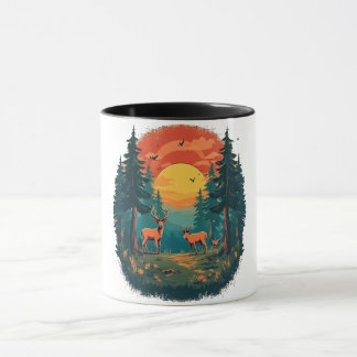 Outdoor Tree Nature Lover Wildlife Retro Forest Mug