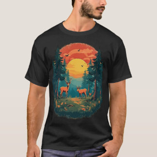 Outdoor Tree Nature Lover Wildlife Retro Forest T-Shirt