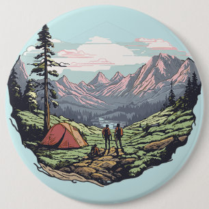 Outdoor unique, retro/vintage graphic 6 cm round badge