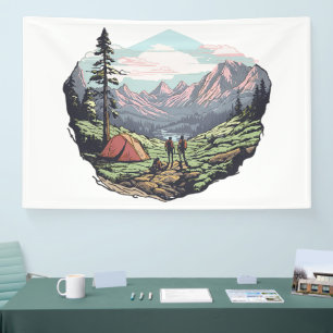 Outdoor unique, retro/vintage graphic banner