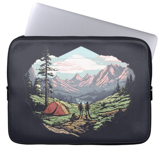 Outdoor unique, retro/vintage graphic laptop sleeve