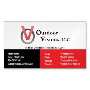 Outdoor Visions, LLC Original Magnetic Magnetic Business Card
