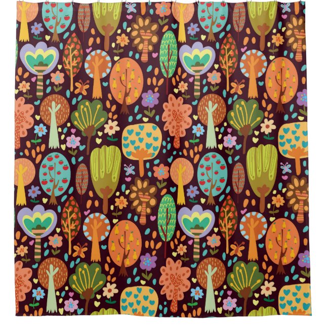 Outdoor Wallpaper Seamless Texture Shower Curtain (Front)