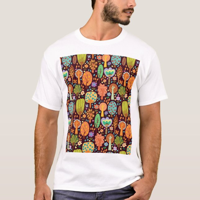 Outdoor Wallpaper Seamless Texture T-Shirt (Front)