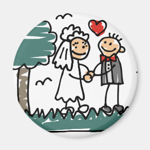 Outdoor Wedding Outside Nature Green Wedding Magnet