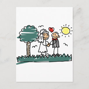 Outdoor Wedding Outside Nature Green Wedding Postcard